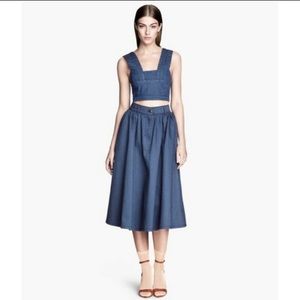 H&M Denim MIDI Skirt Cottagecore County